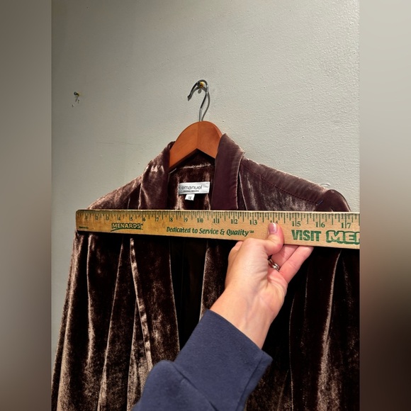 Elegant Brown Women's Coat silk blazer chocolate brown corporate fancy elegant - Picture 16 of 16